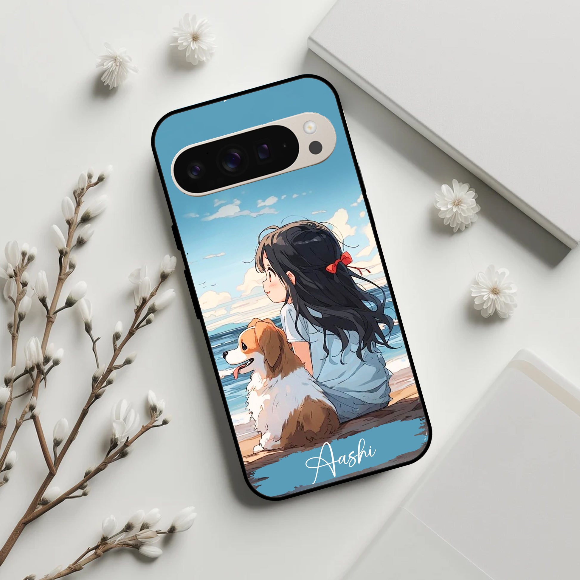 Girl With Dog Glossy Metal Case Cover For Google ShopOnCliQ