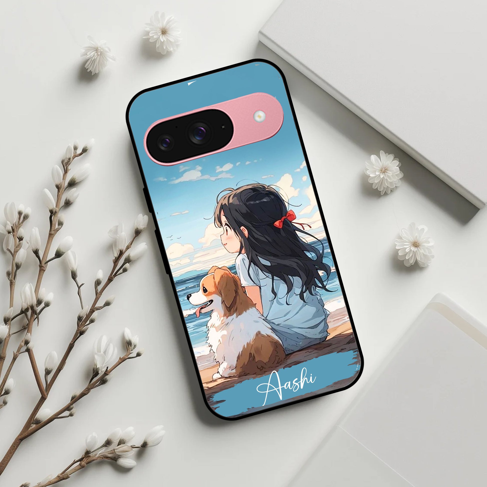 Girl With Dog Glossy Metal Case Cover For Google ShopOnCliQ