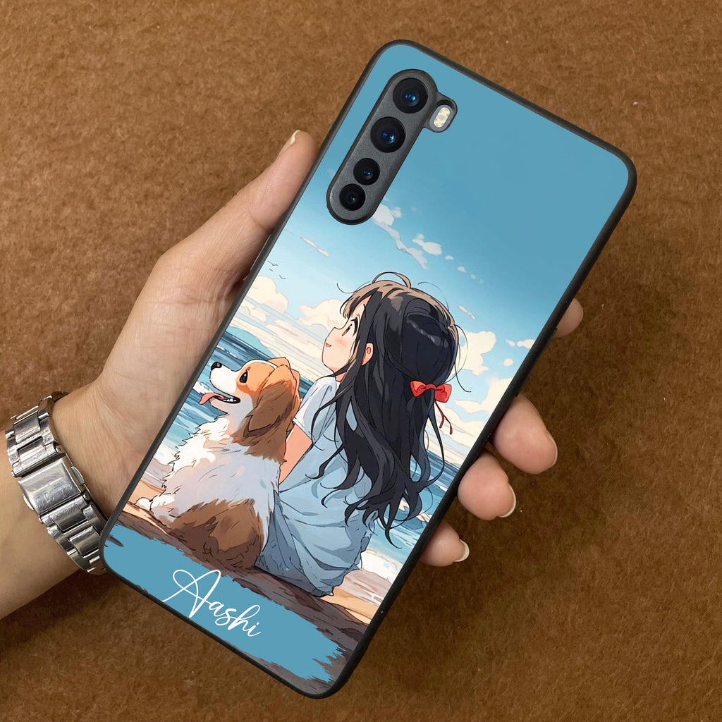 Girl With Dog Glossy Metal Case Cover For OnePlus - ShopOnCliQ