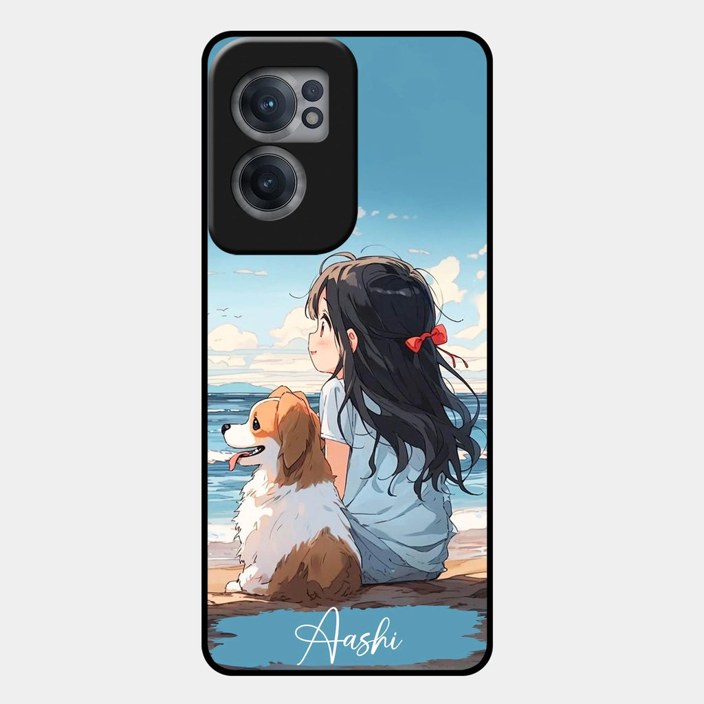 Girl With Dog Glossy Metal Case Cover For OnePlus - ShopOnCliQ
