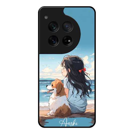 Girl With Dog Glossy Metal Case Cover For OnePlus ShopOnCliQ