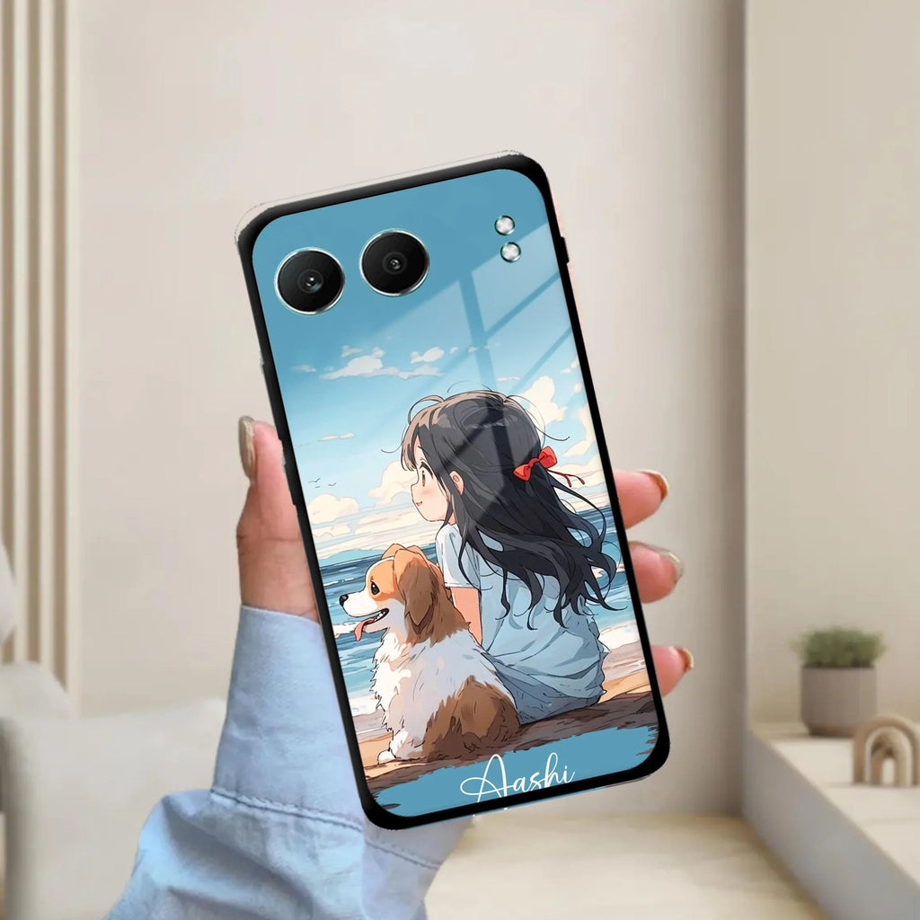Girl With Dog Glossy Metal Case Cover For OnePlus - ShopOnCliQ