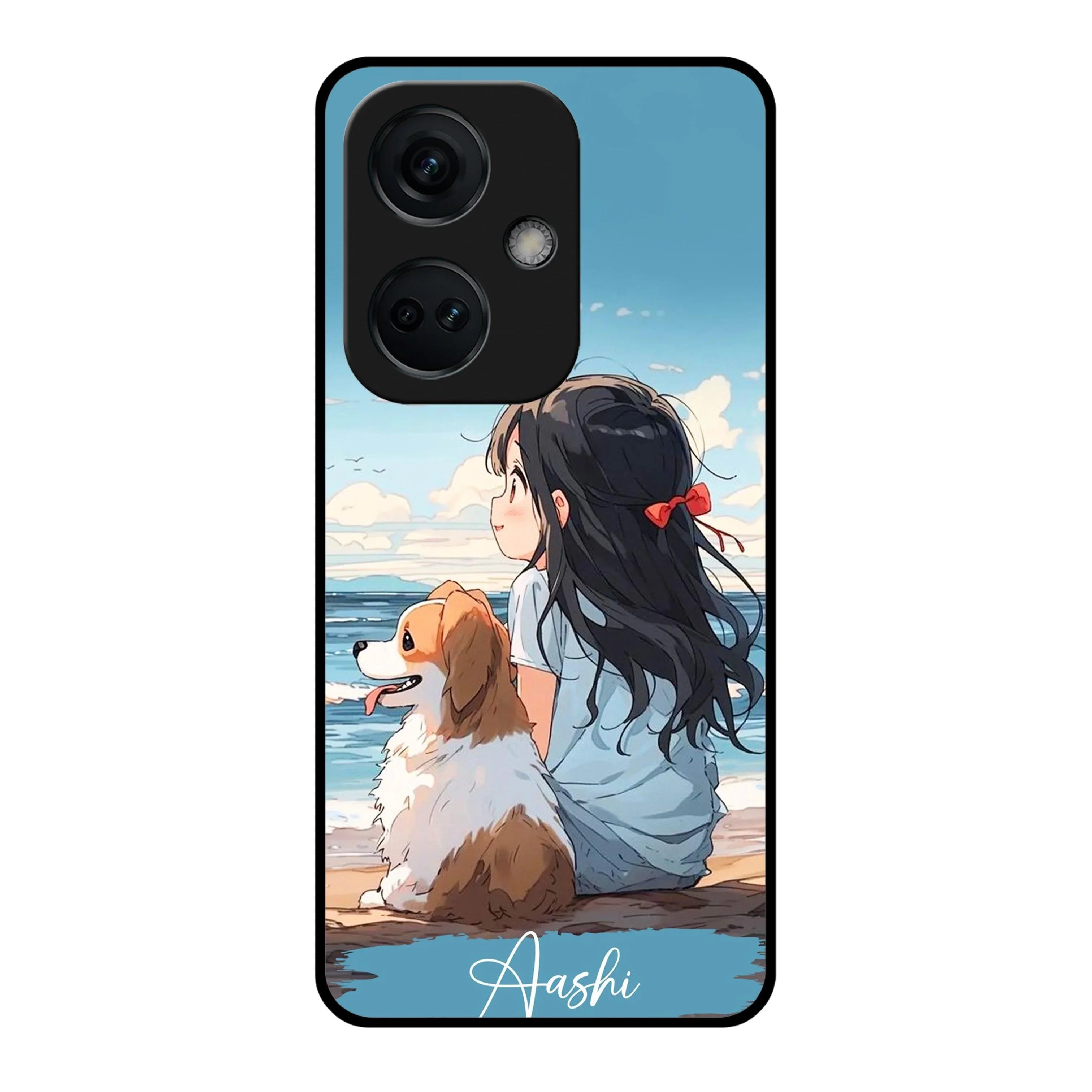 Girl With Dog Glossy Metal Case Cover For OnePlus - ShopOnCliQ