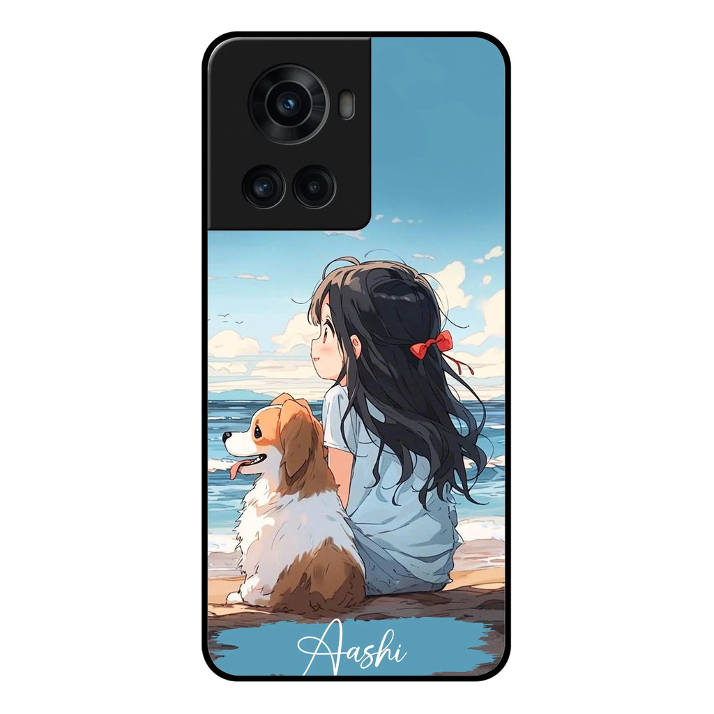 Girl With Dog Glossy Metal Case Cover For OnePlus - ShopOnCliQ