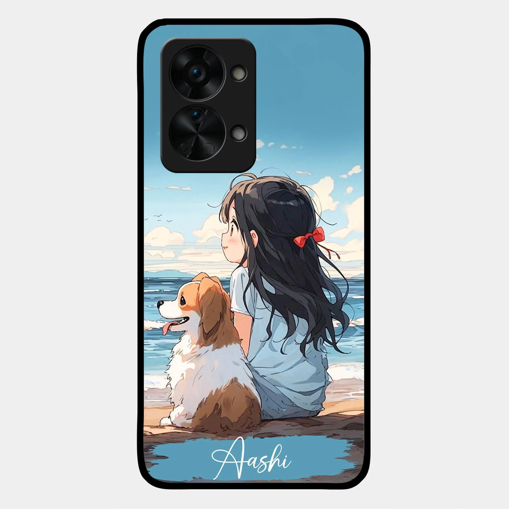 Girl With Dog Glossy Metal Case Cover For OnePlus - ShopOnCliQ