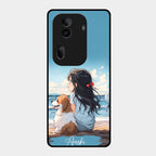 Girl With Dog Glossy Metal Case Cover For Oppo - ShopOnCliQ