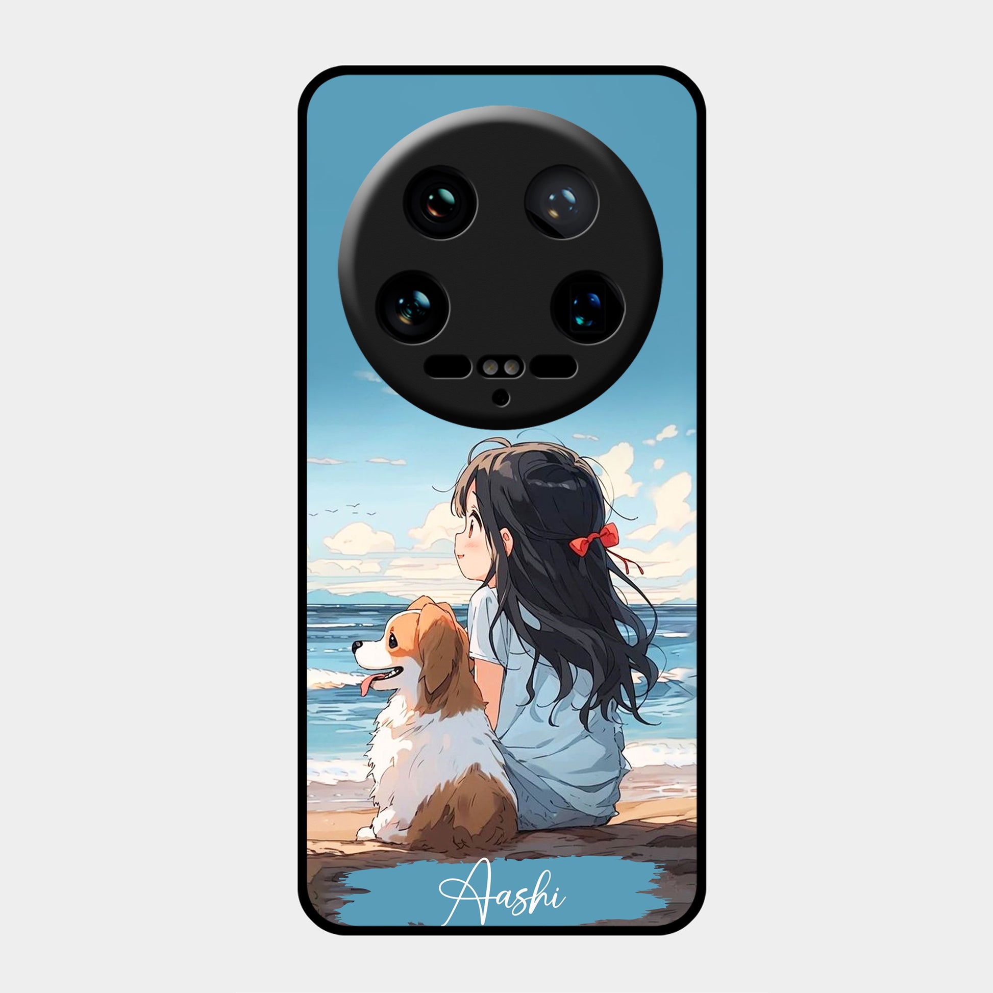 Girl With Dog Glossy Metal Case Cover For Redmi ShopOnCliQ