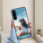 Girl With Dog Glossy Metal Case Cover For Samsung - ShopOnCliQ