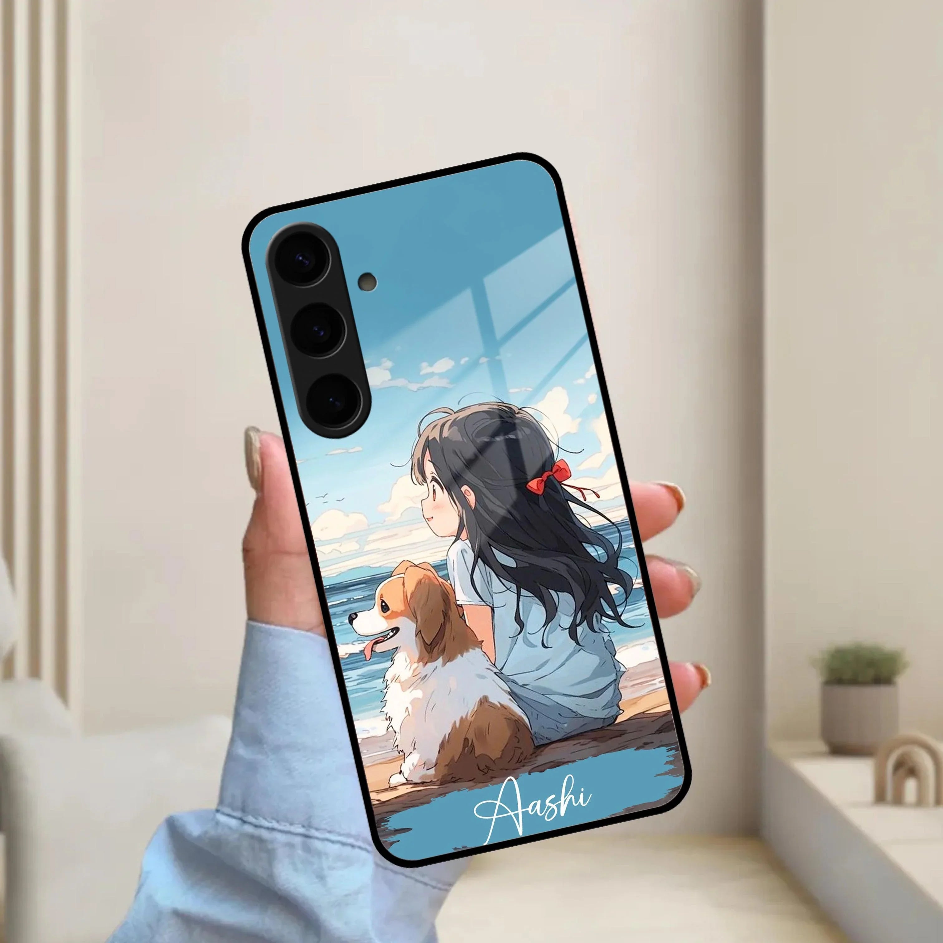 Girl With Dog Glossy Metal Case Cover For Samsung - ShopOnCliQ