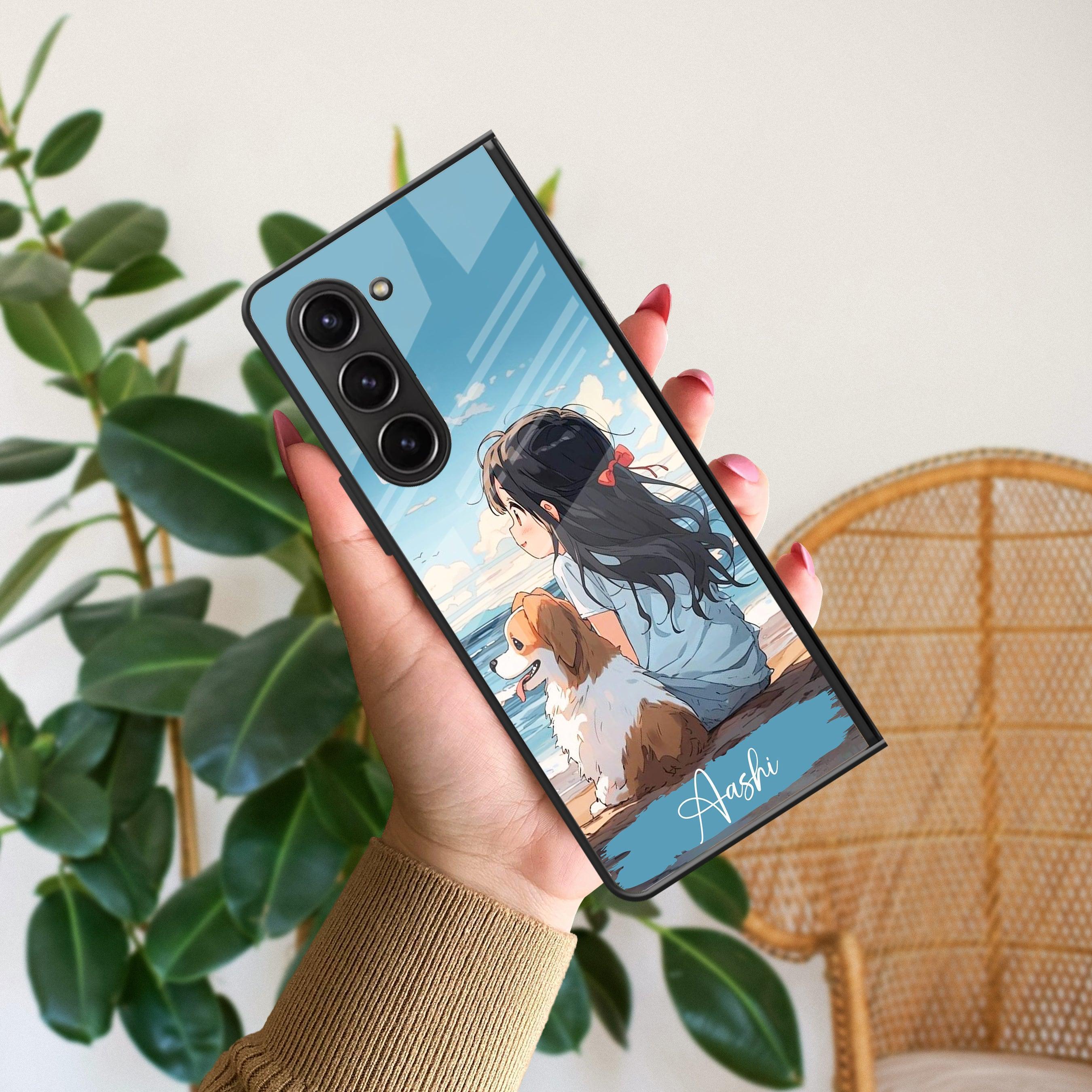 Girl With Dog Glossy Metal Case Cover For Samsung - ShopOnCliQ