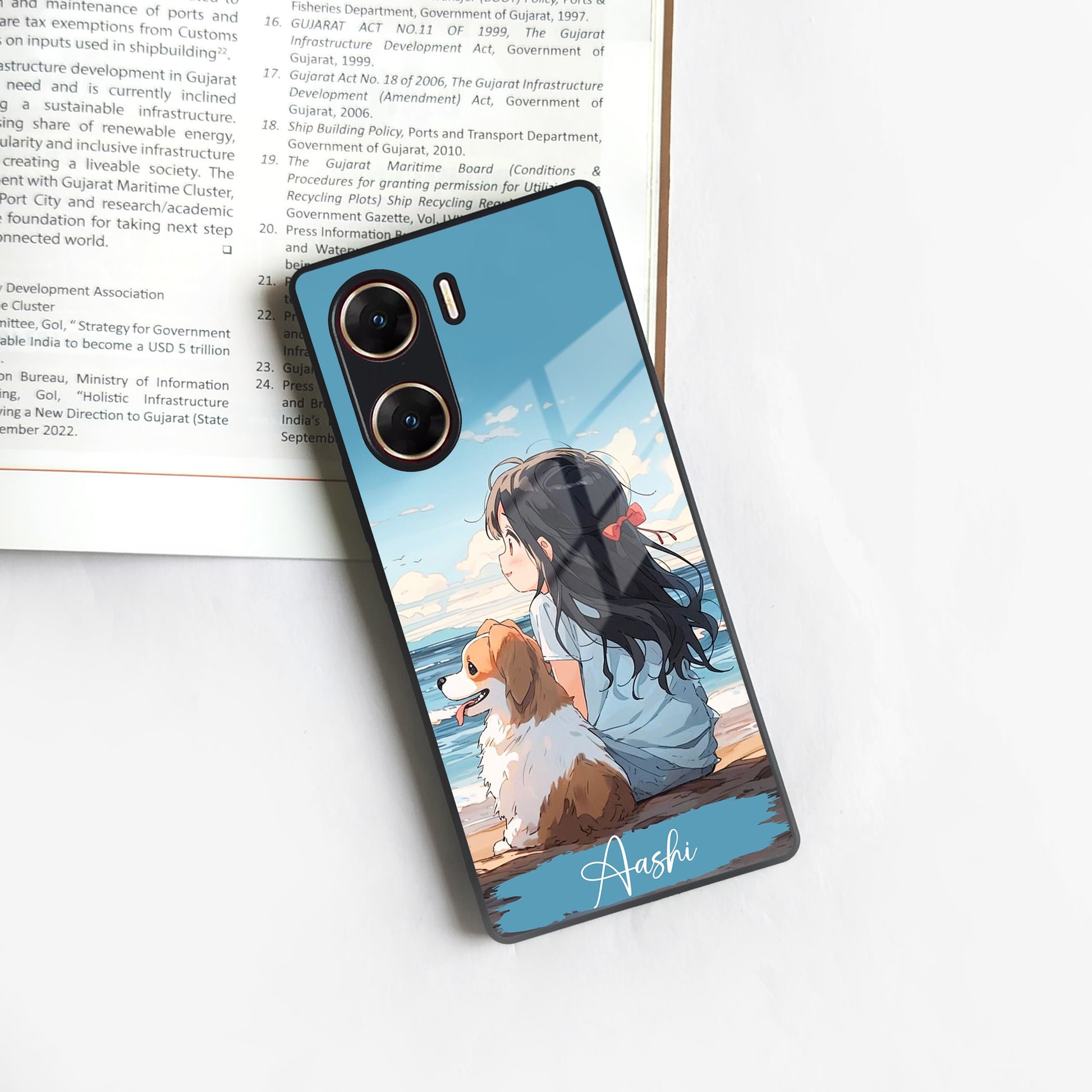 Girl With Dog Glossy Metal Case Cover For Vivo ShopOnCliQ