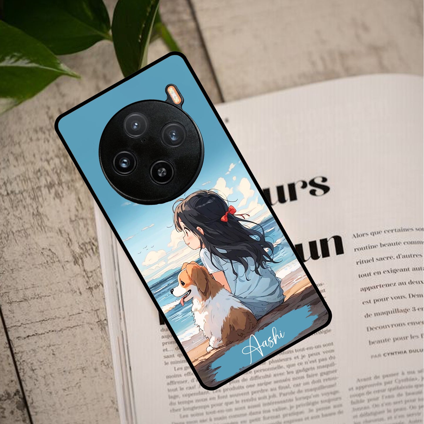 Girl With Dog Glossy Metal Case Cover For Vivo ShopOnCliQ