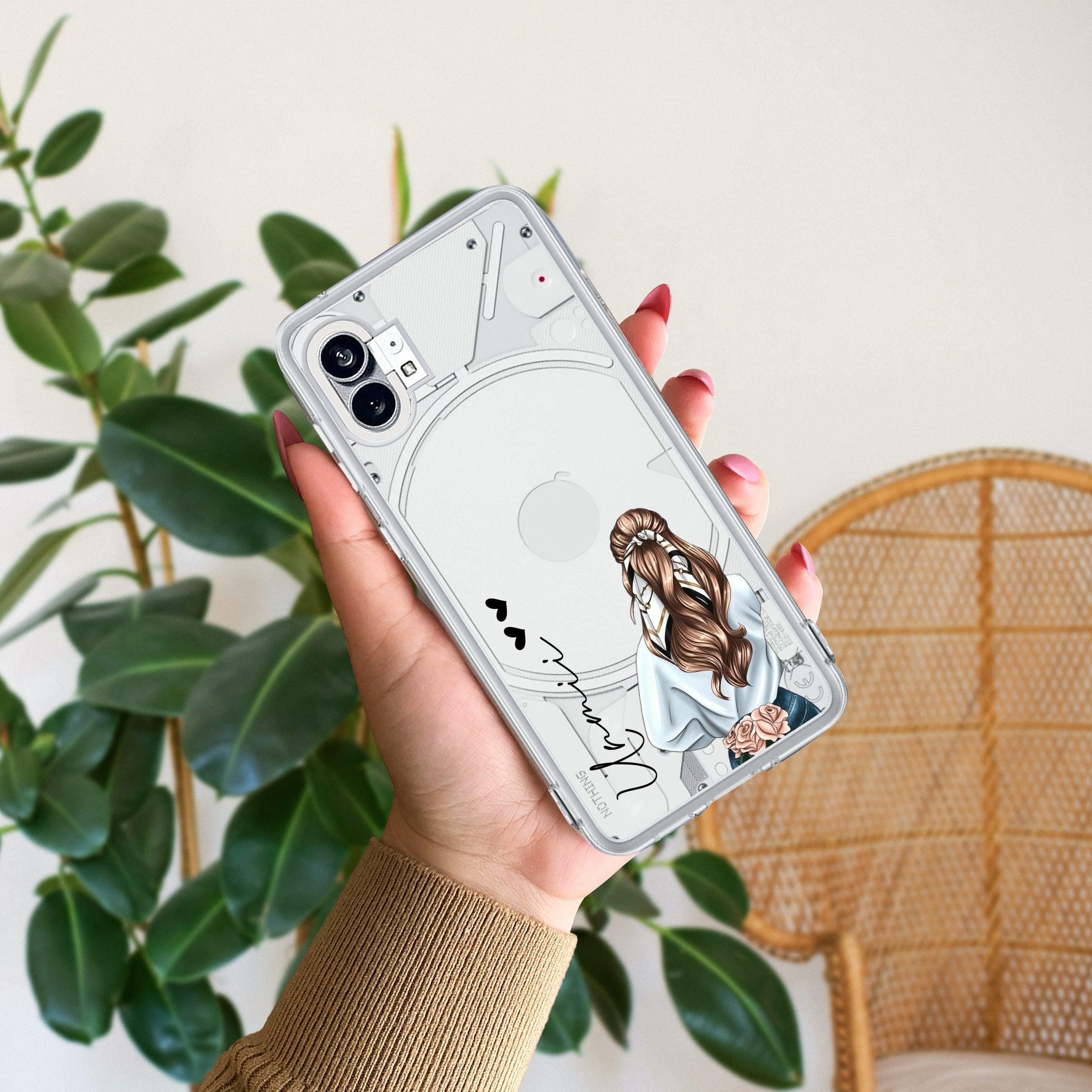 Girl With Flower Customize Transparent Silicon Case For Nothing - ShopOnCliQ