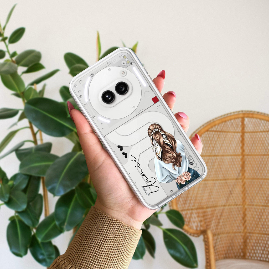 Girl With Flower Customize Transparent Silicon Case For Nothing - ShopOnCliQ