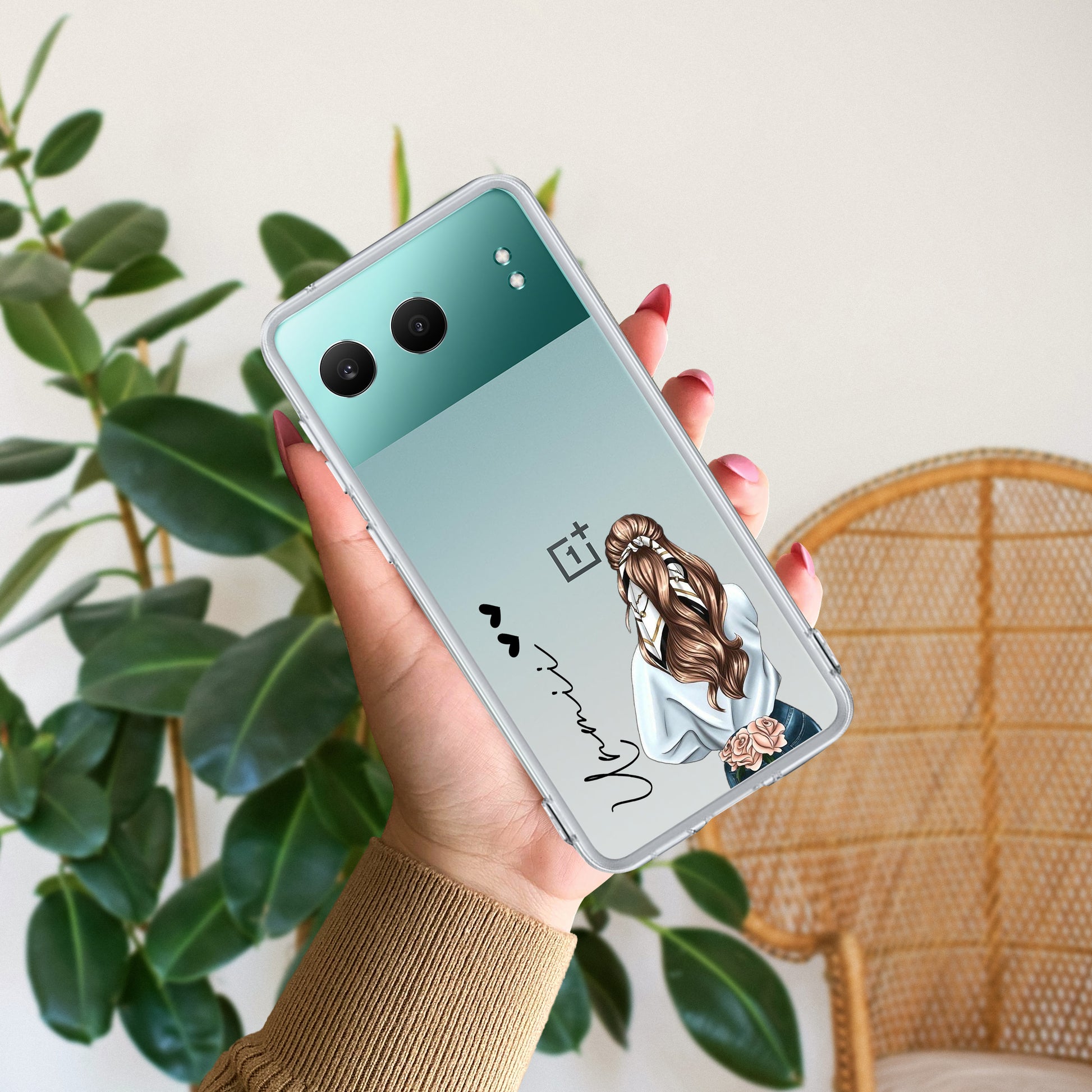 Girl With Flower Customize Transparent Silicon Case For OnePlus ShopOnCliQ