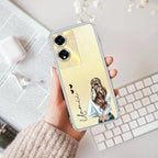 Girl With Flower Customize Transparent Silicon Case For Oppo Reno 11 5G