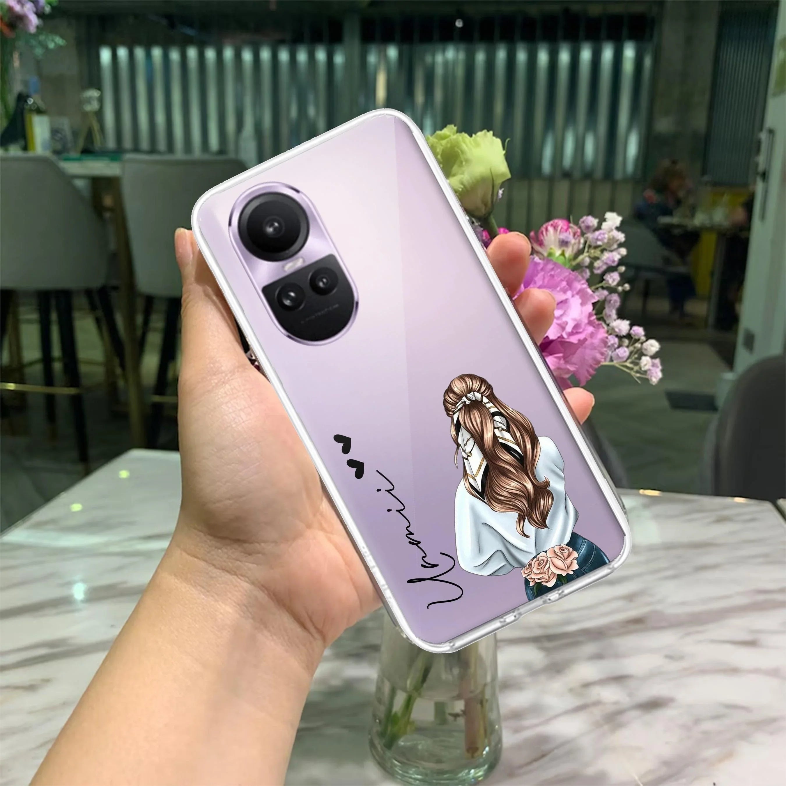 Girl With Flower Customize Transparent Silicon Case For Oppo - ShopOnCliQ