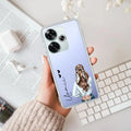 Girl With Flower Customize Transparent Silicon Case For Poco F6 5G
