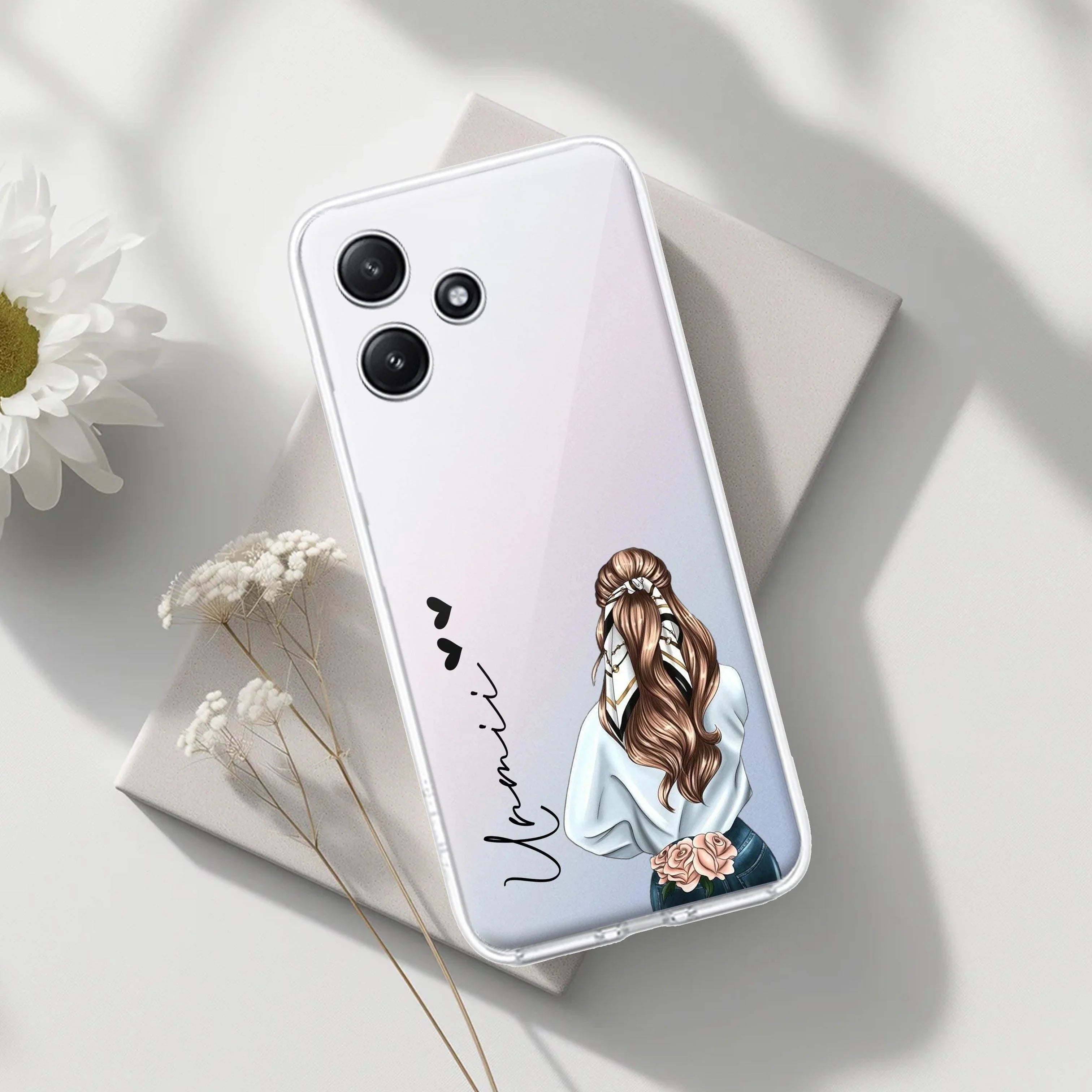 Girl With Flower Customize Transparent Silicon Case For Poco - ShopOnCliQ