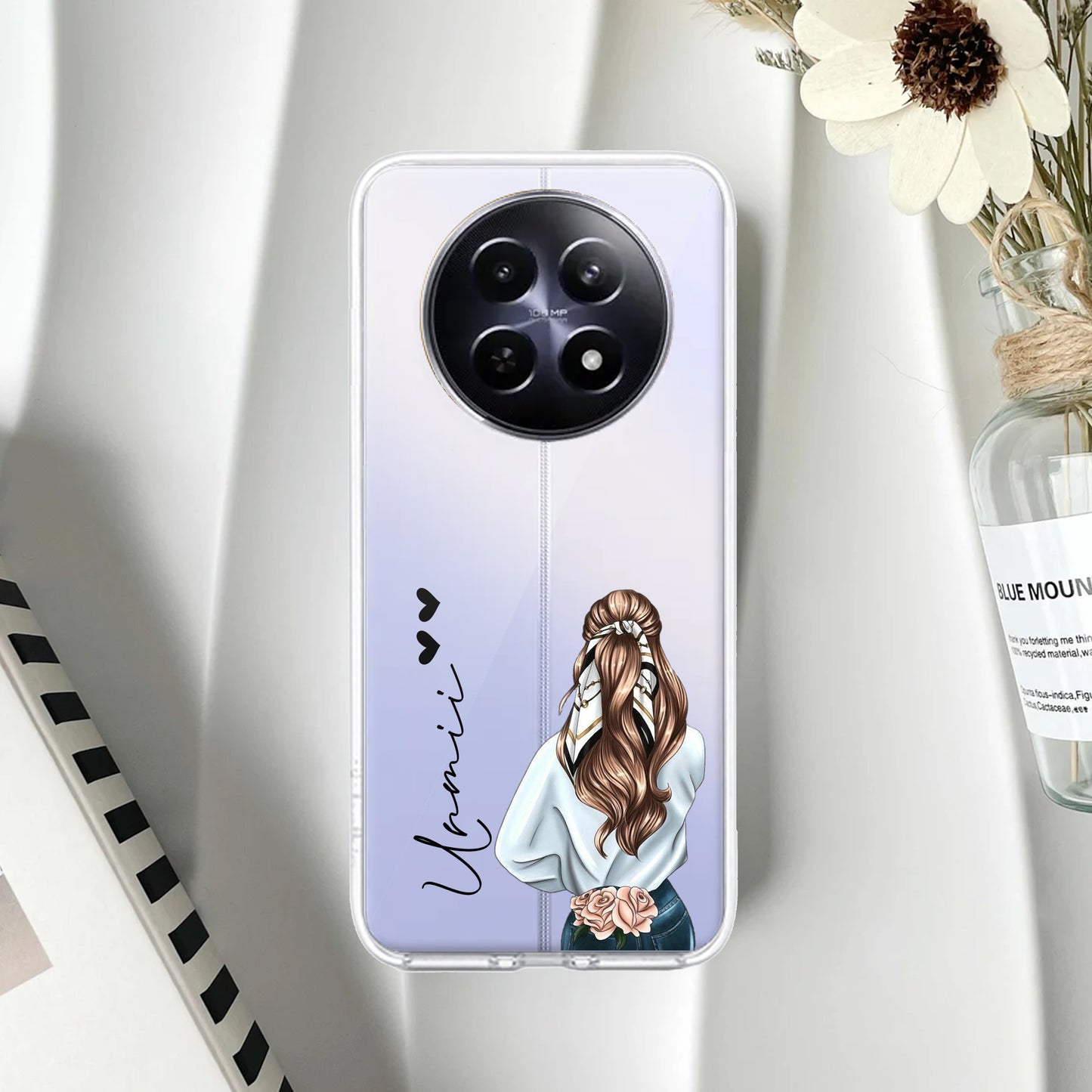 Girl With Flower Customize Transparent Silicon Case For Realme/Narzo ShopOnCliQ