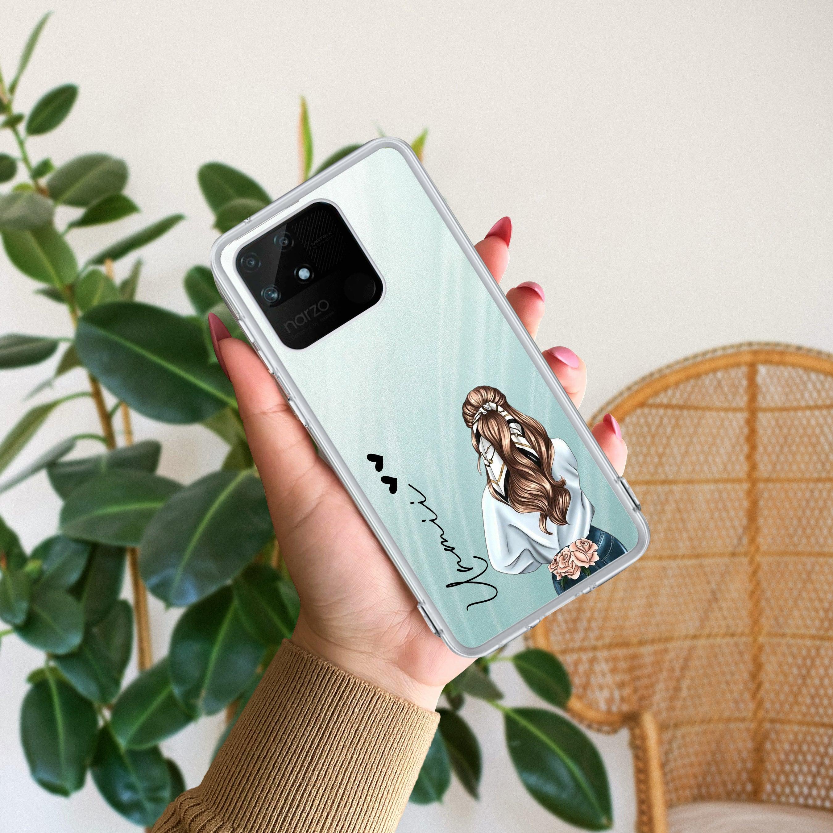 Girl With Flower Customize Transparent Silicon Case For Realme/Narzo - ShopOnCliQ