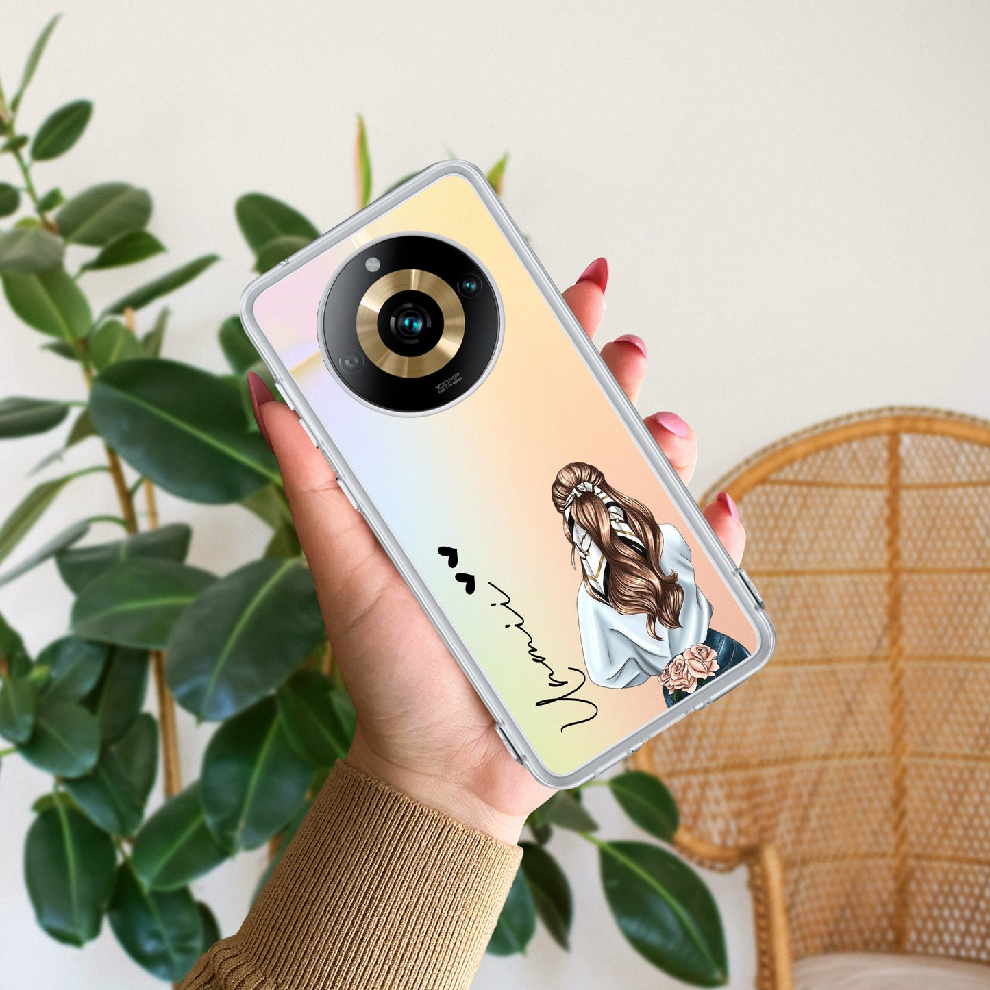 Girl With Flower Customize Transparent Silicon Case For Realme/Narzo ShopOnCliQ