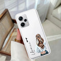 Girl With Flower Customize Transparent Silicon Case For Redmi Note 14 5G