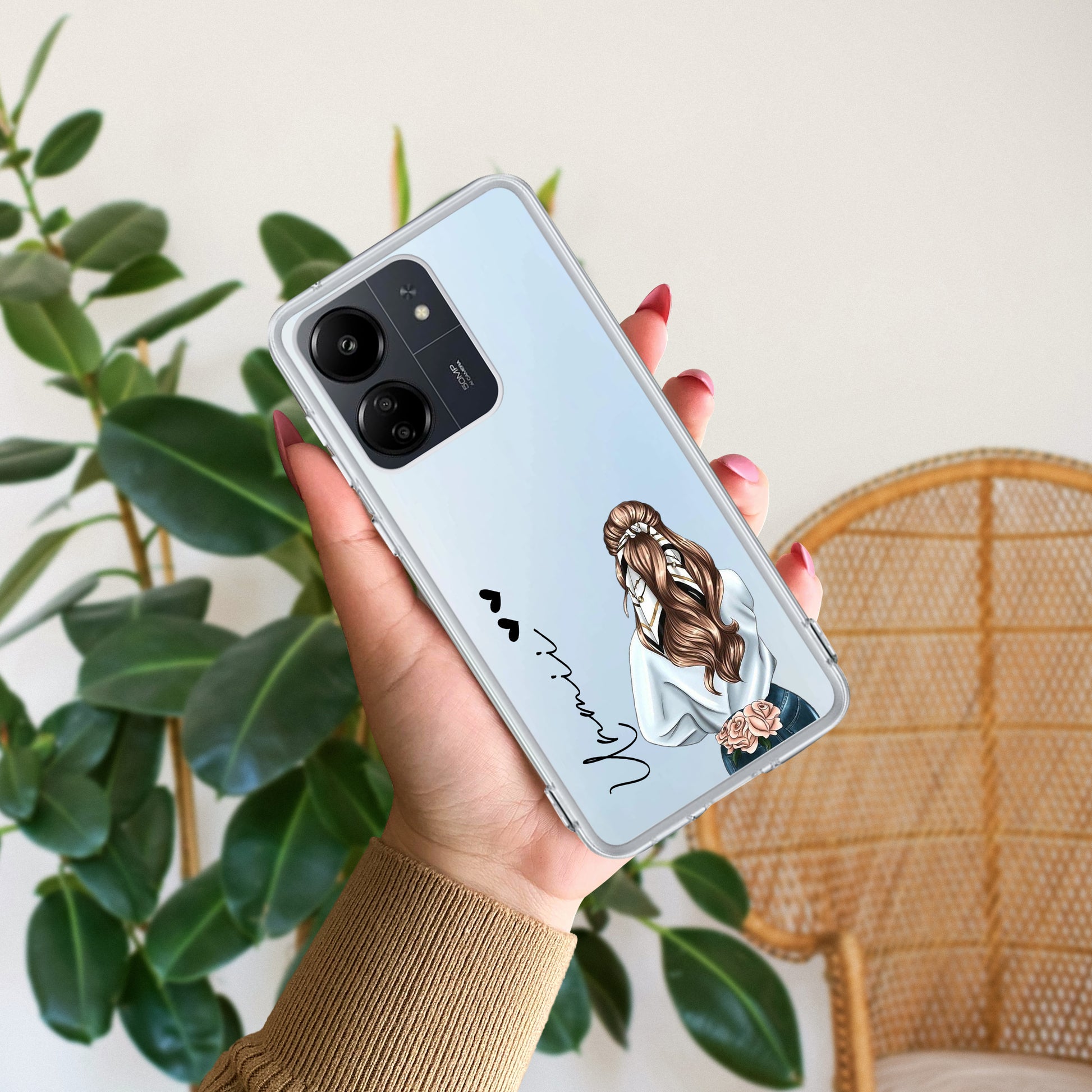 Girl With Flower Customize Transparent Silicon Case For Redmi/Xiaomi ShopOnCliQ