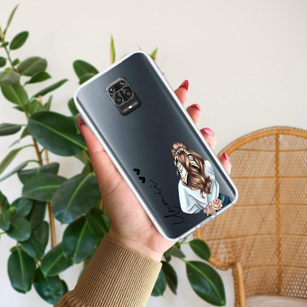 Girl With Flower Customize Transparent Silicon Case For Redmi 14C 5G