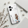 Girl With Flower Customize Transparent Silicon Case For Redmi Note 13 Pro 5G