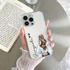 Girl With Flower Customize Transparent Silicon Case For Redmi 9 Prime