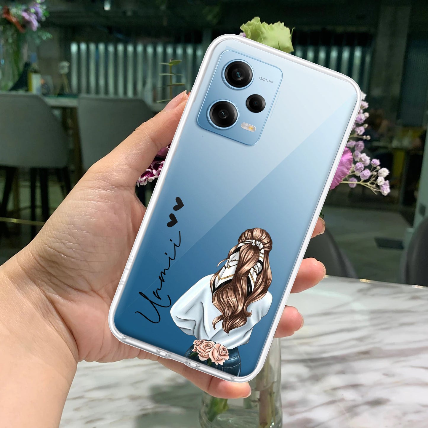 Girl With Flower Customize Transparent Silicon Case For Redmi/Xiaomi ShopOnCliQ