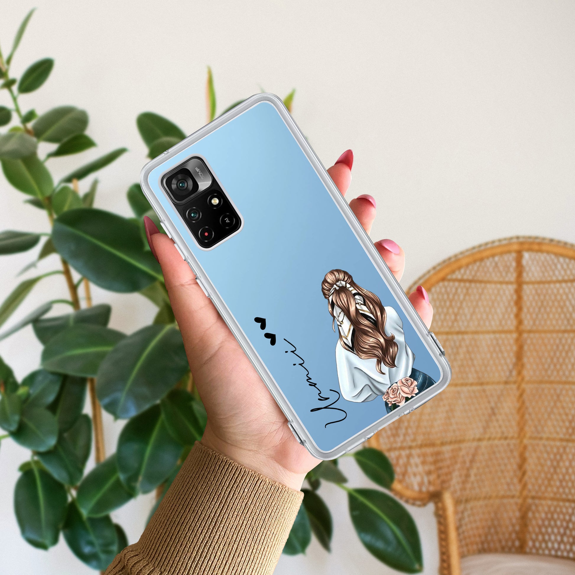 Girl With Flower Customize Transparent Silicon Case For Redmi/Xiaomi ShopOnCliQ