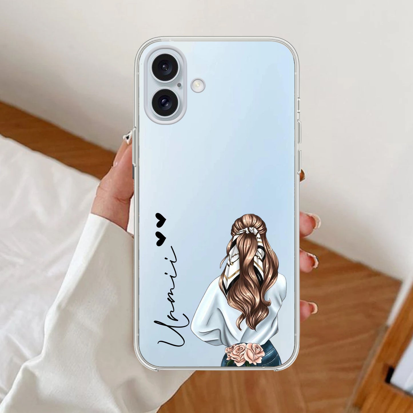 Girl With Flower Customize Transparent Silicon Case For iPhone ShopOnCliQ