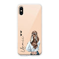 Girl With Flower Customize Transparent Silicon Case For iPhone X/Xs