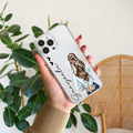 Girl With Flower Customize Transparent Silicon Case For iPhone 16 Pro Max