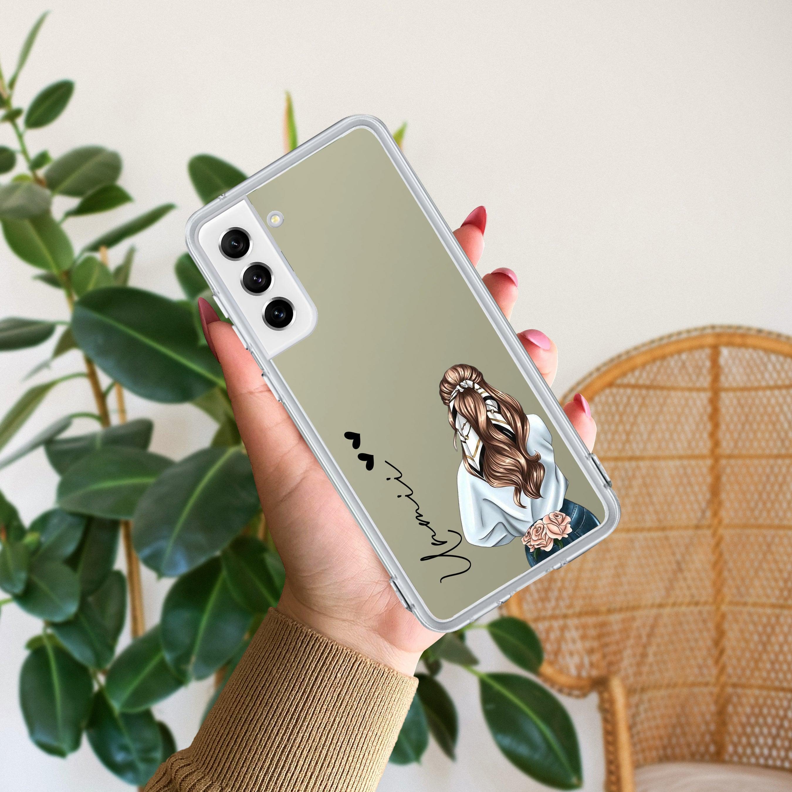 Girl With Flower Customize Transparent Silicon Case For Samsung - ShopOnCliQ