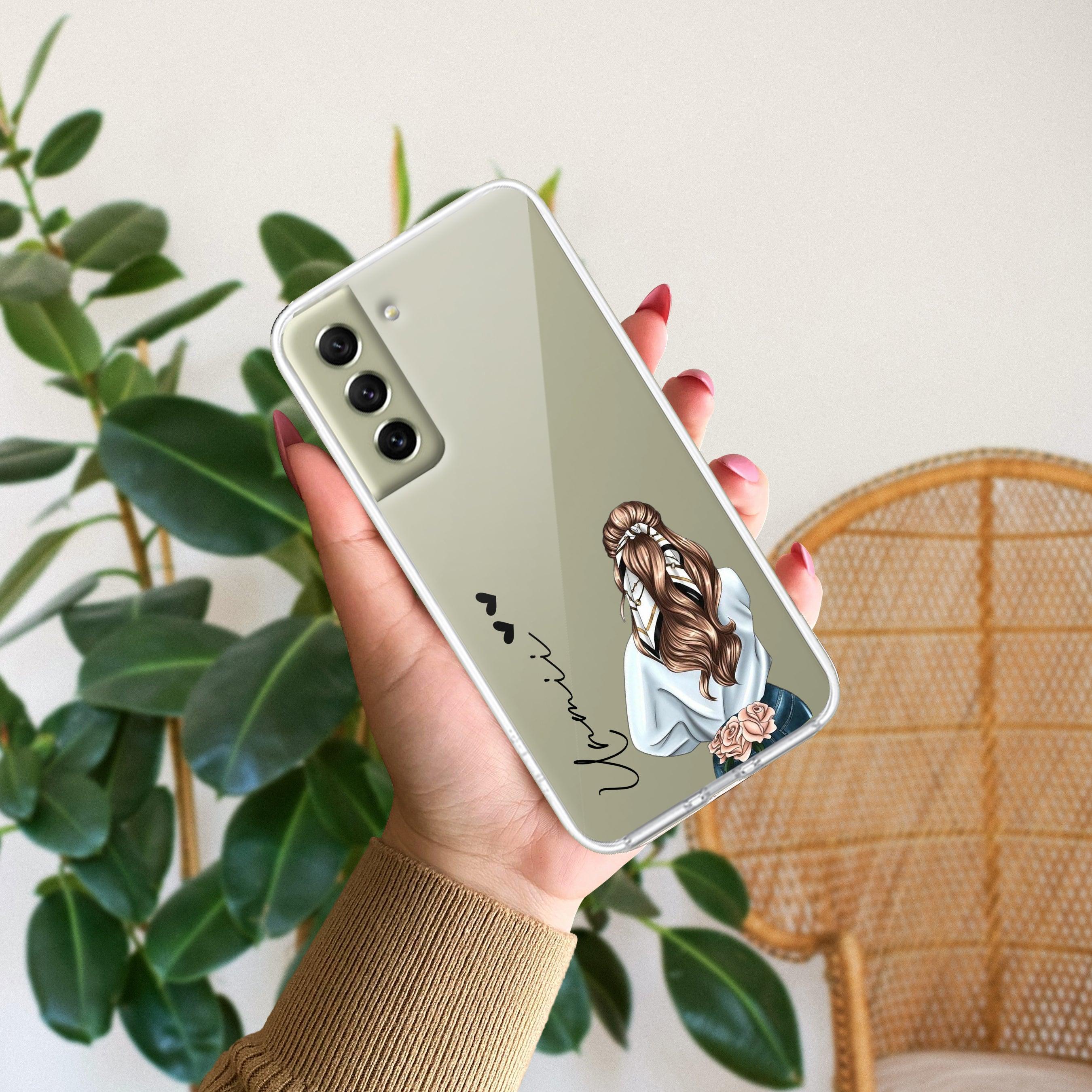 Girl With Flower Customize Transparent Silicon Case For Samsung - ShopOnCliQ
