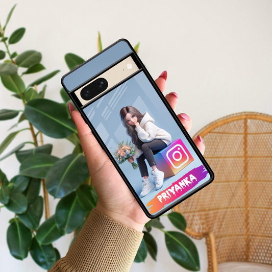 Girl With Flower Glossy Metal Case Cover For Google - ShopOnCliQ