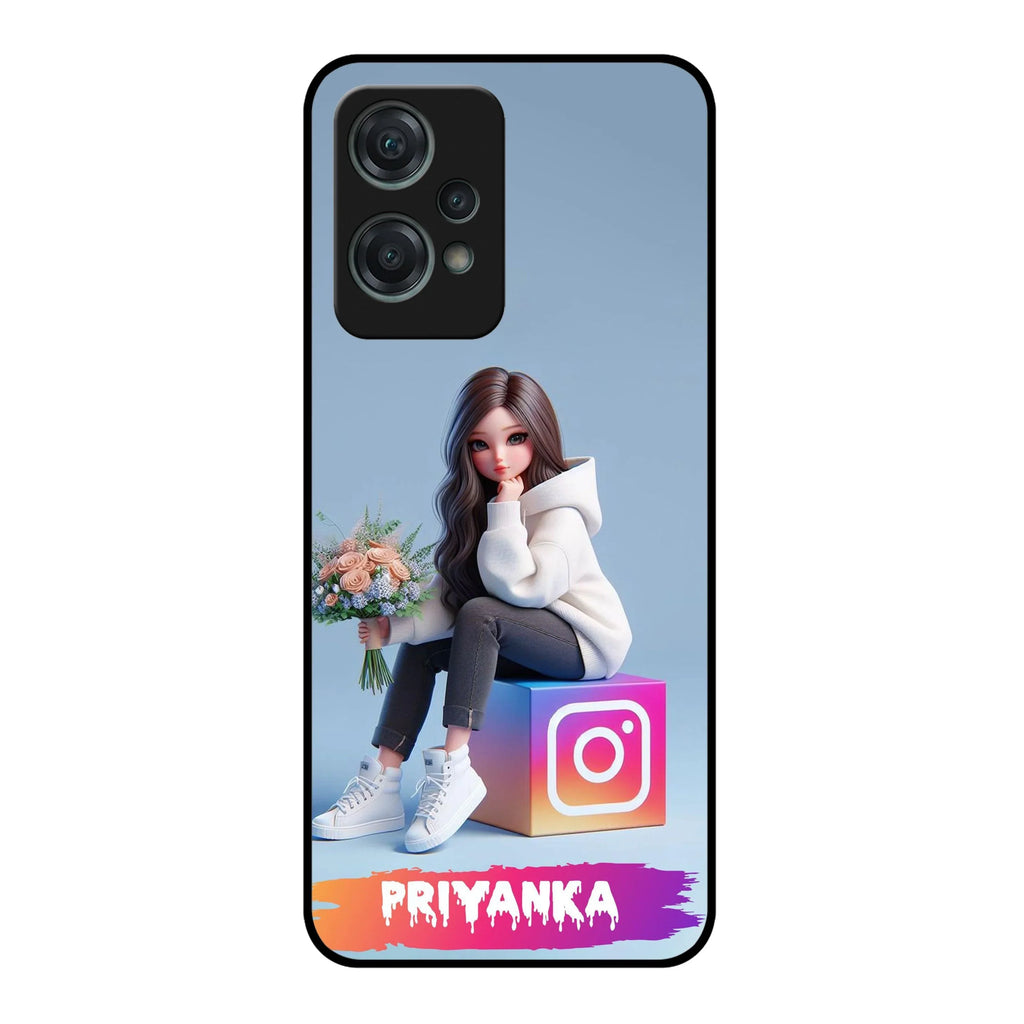 Girl With Flower Glossy Metal Case Cover For OnePlus - ShopOnCliQ