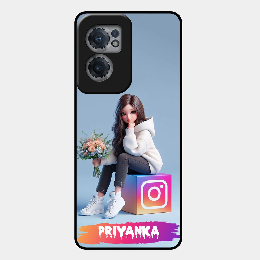 Girl With Flower Glossy Metal Case Cover For OnePlus - ShopOnCliQ
