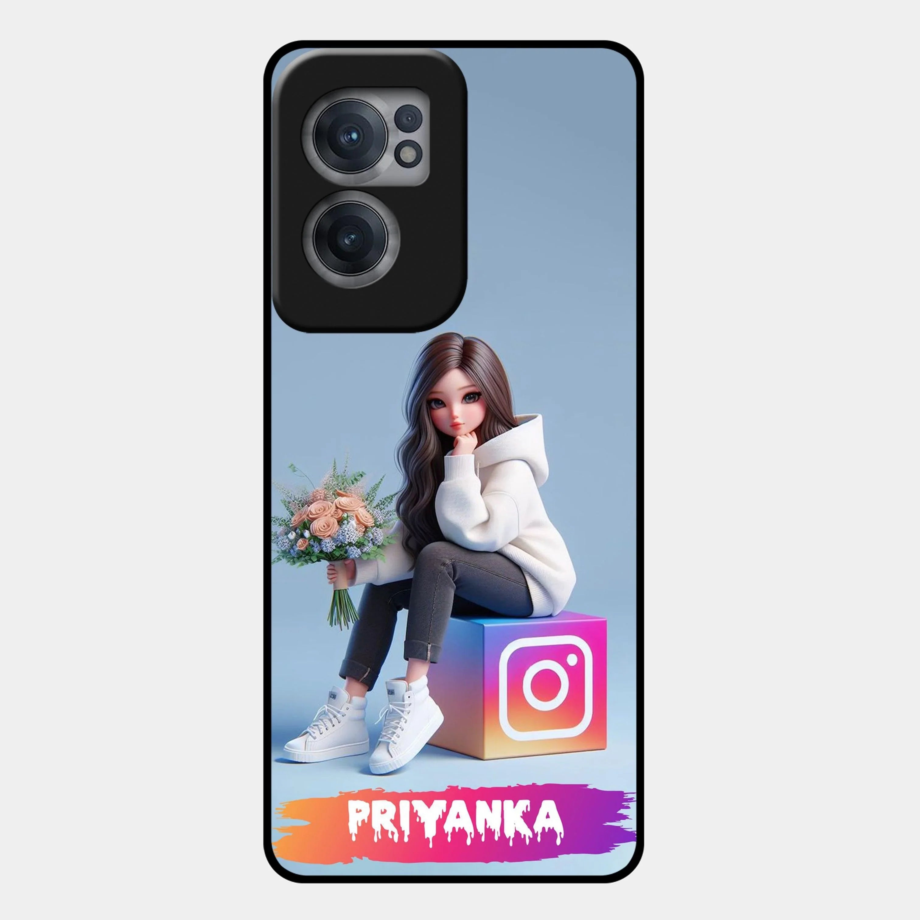 Girl With Flower Glossy Metal Case Cover For OnePlus - ShopOnCliQ
