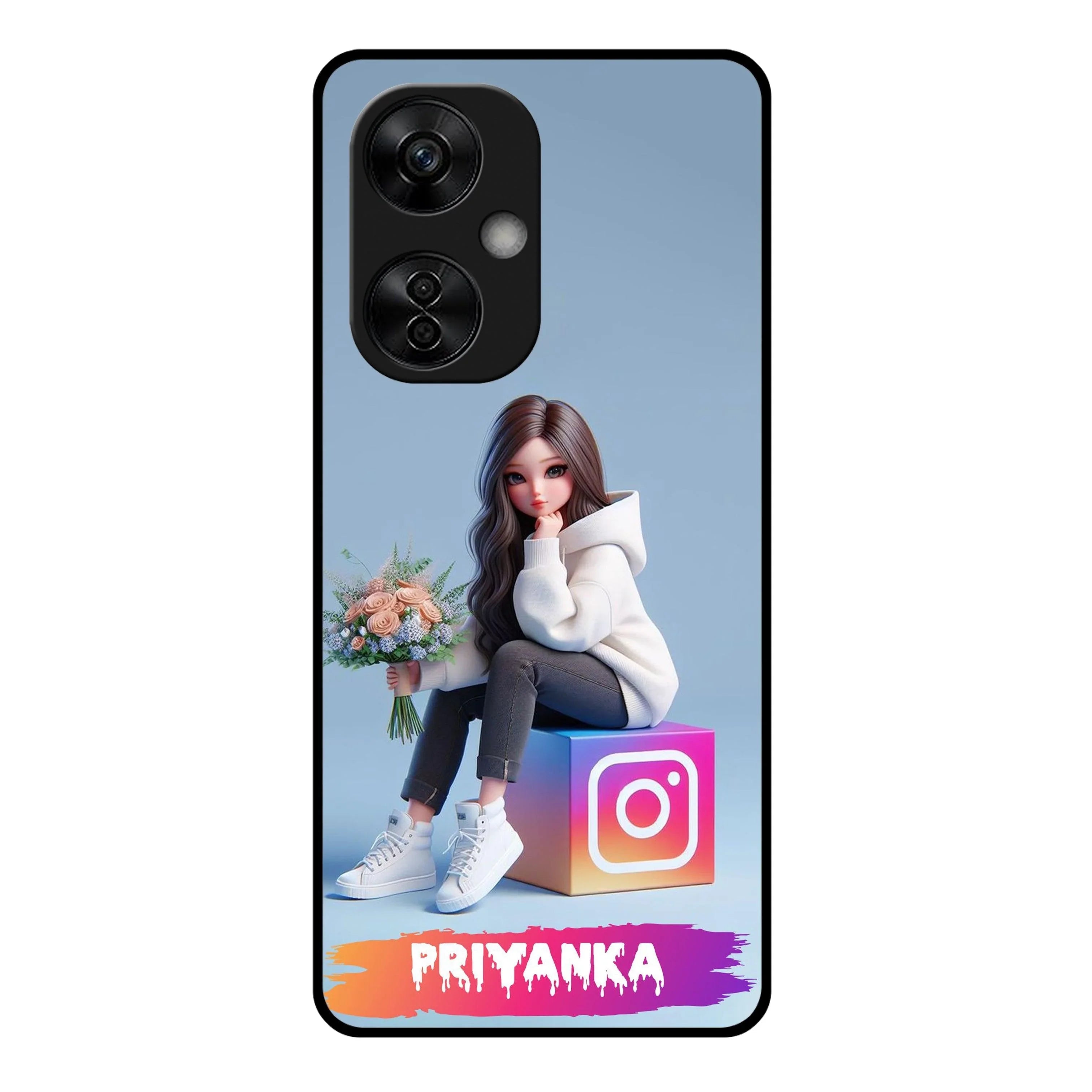 Girl With Flower Glossy Metal Case Cover For OnePlus - ShopOnCliQ