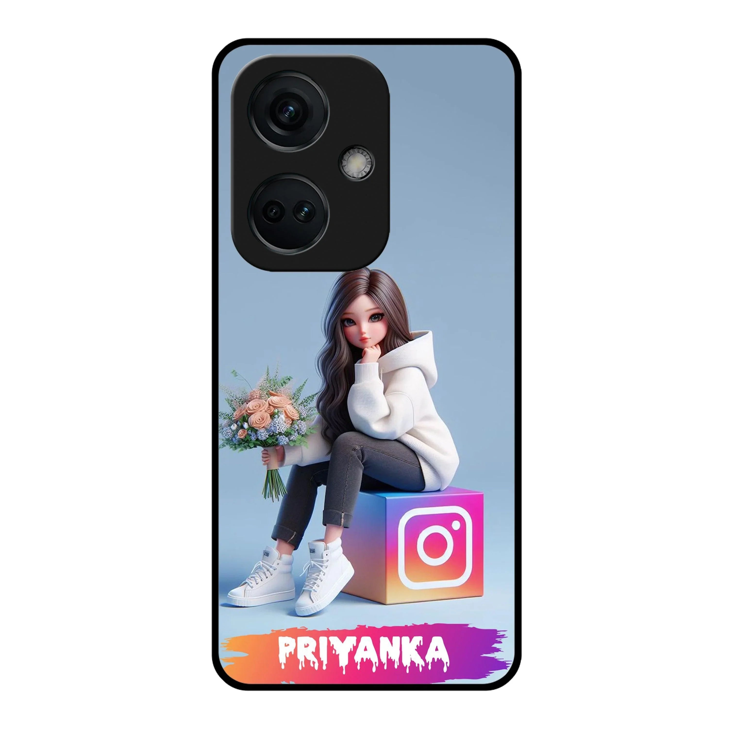 Girl With Flower Glossy Metal Case Cover For OnePlus - ShopOnCliQ