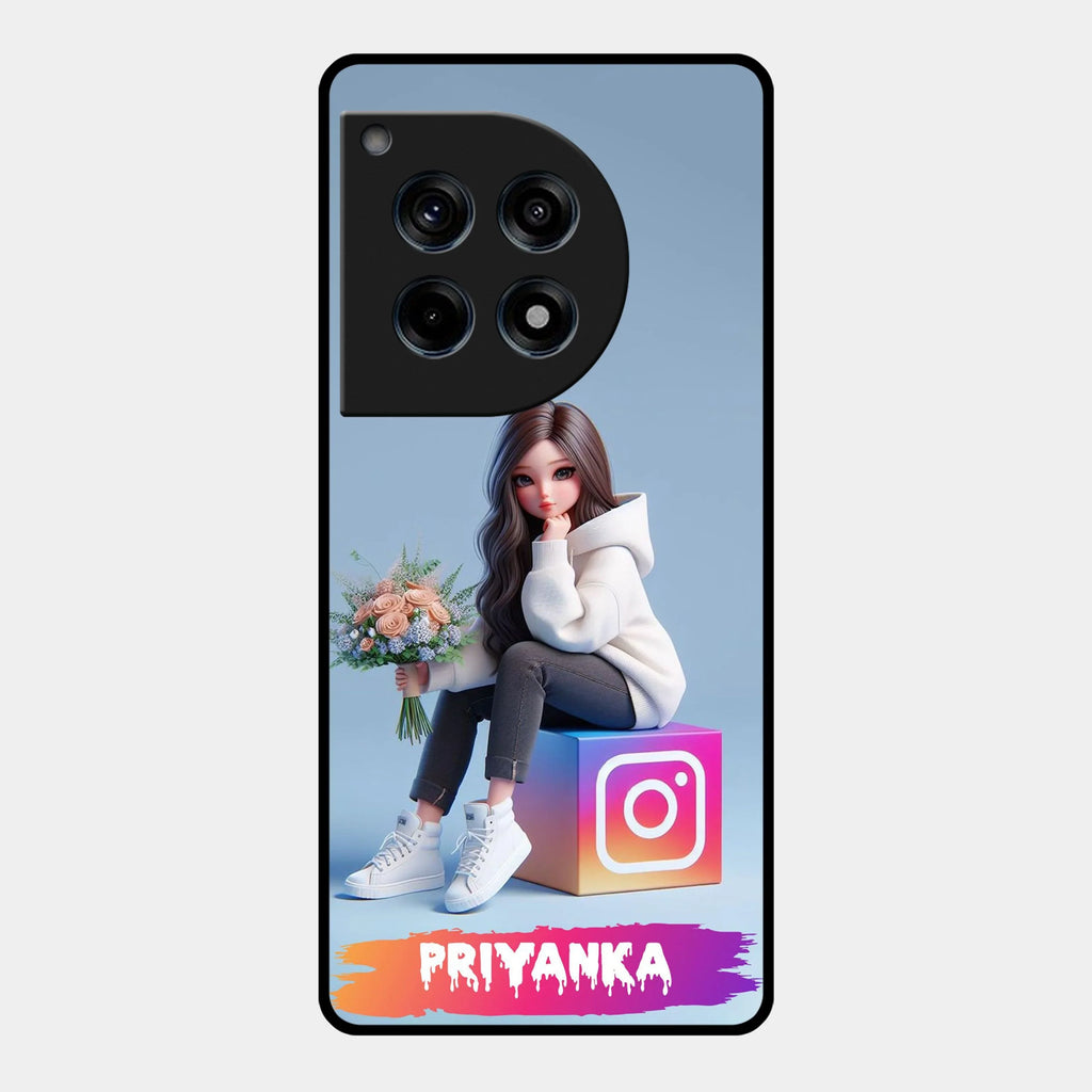 Girl With Flower Glossy Metal Case Cover For OnePlus - ShopOnCliQ