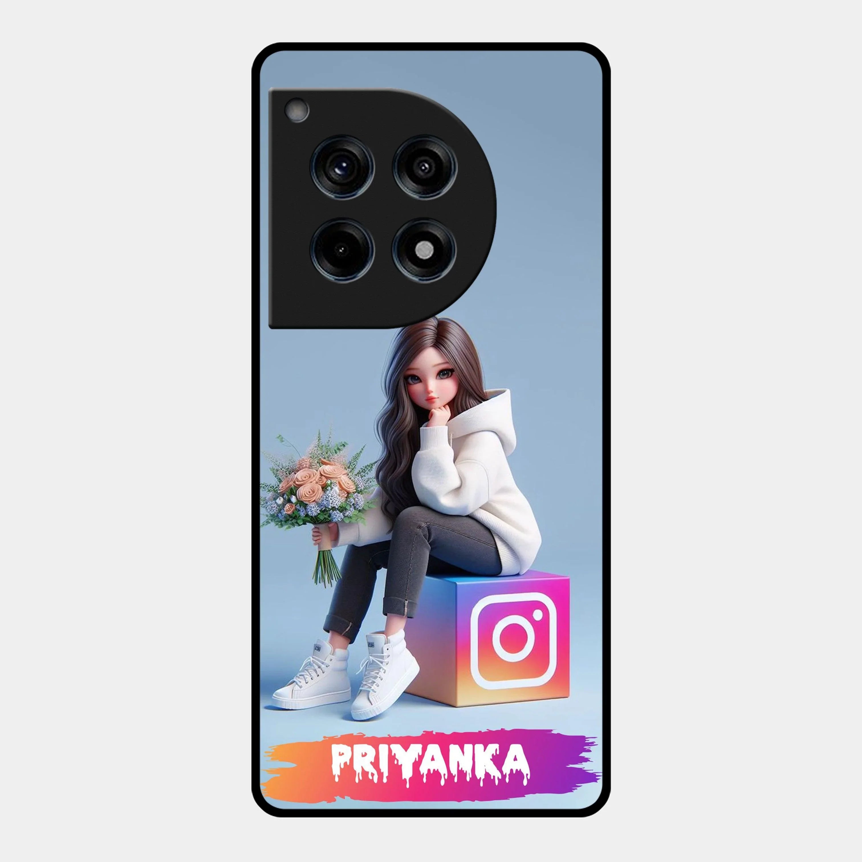 Girl With Flower Glossy Metal Case Cover For OnePlus - ShopOnCliQ