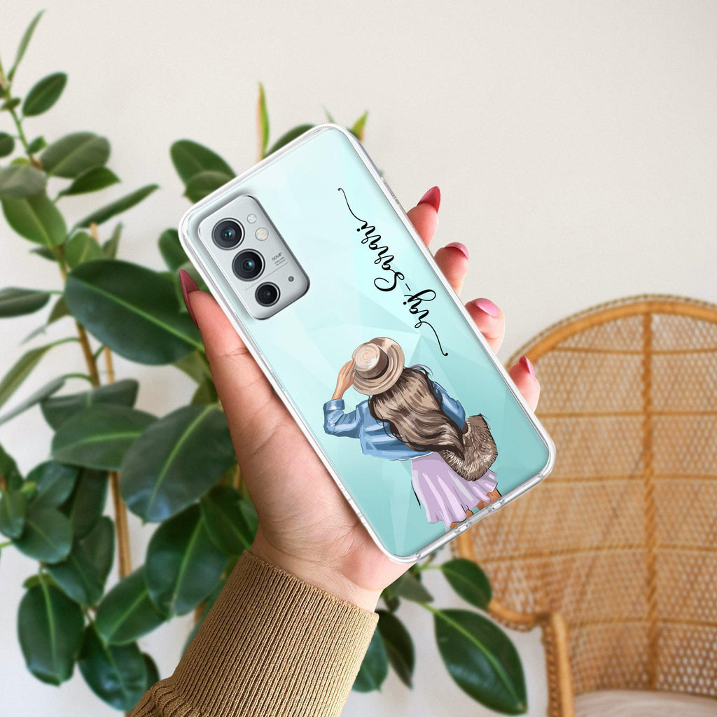 Girl With Hat Customize Transparent Silicon Case For OnePlus 10T 5G