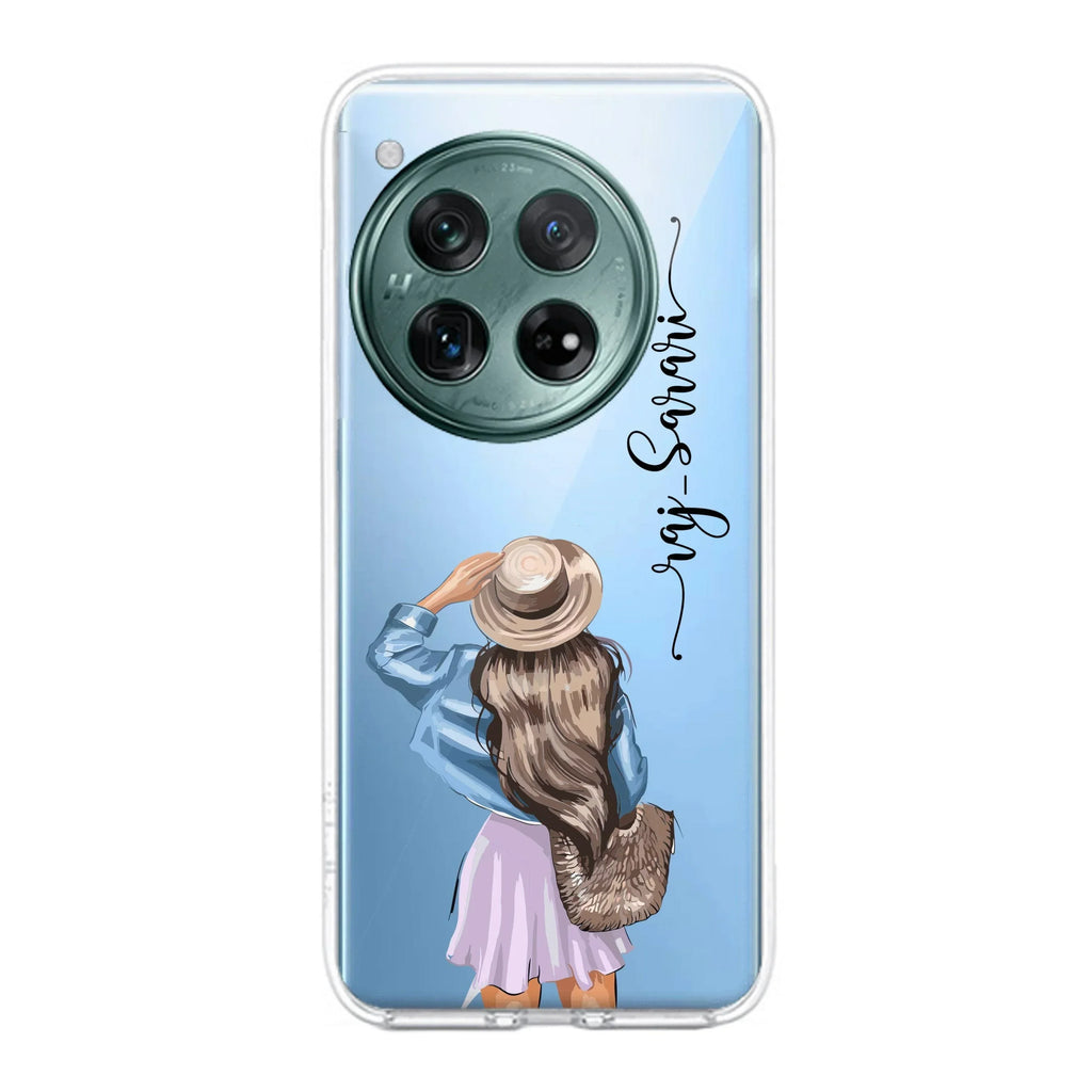 Girl With Hat Customize Transparent Silicon Case For OnePlus