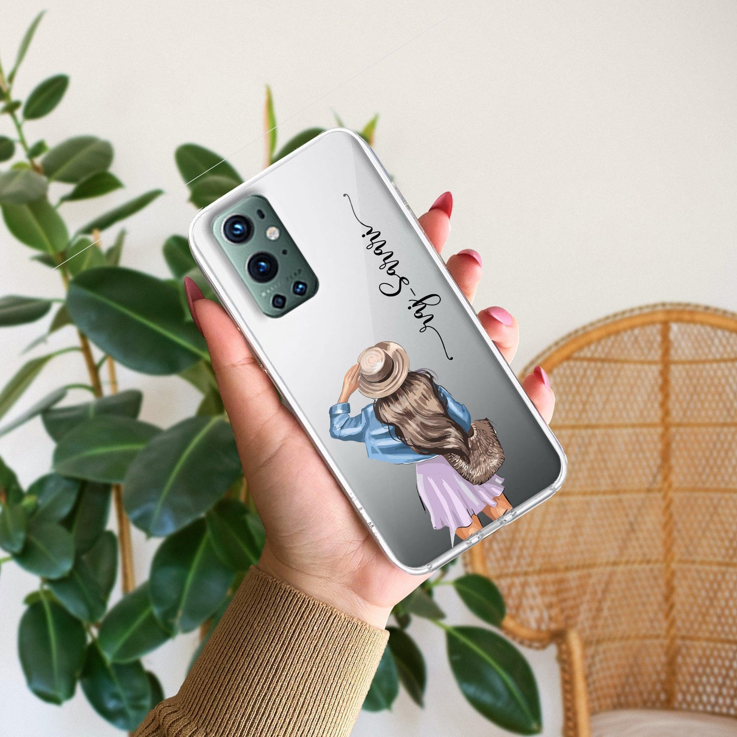 Girl With Hat Customize Transparent Silicon Case For OnePlus