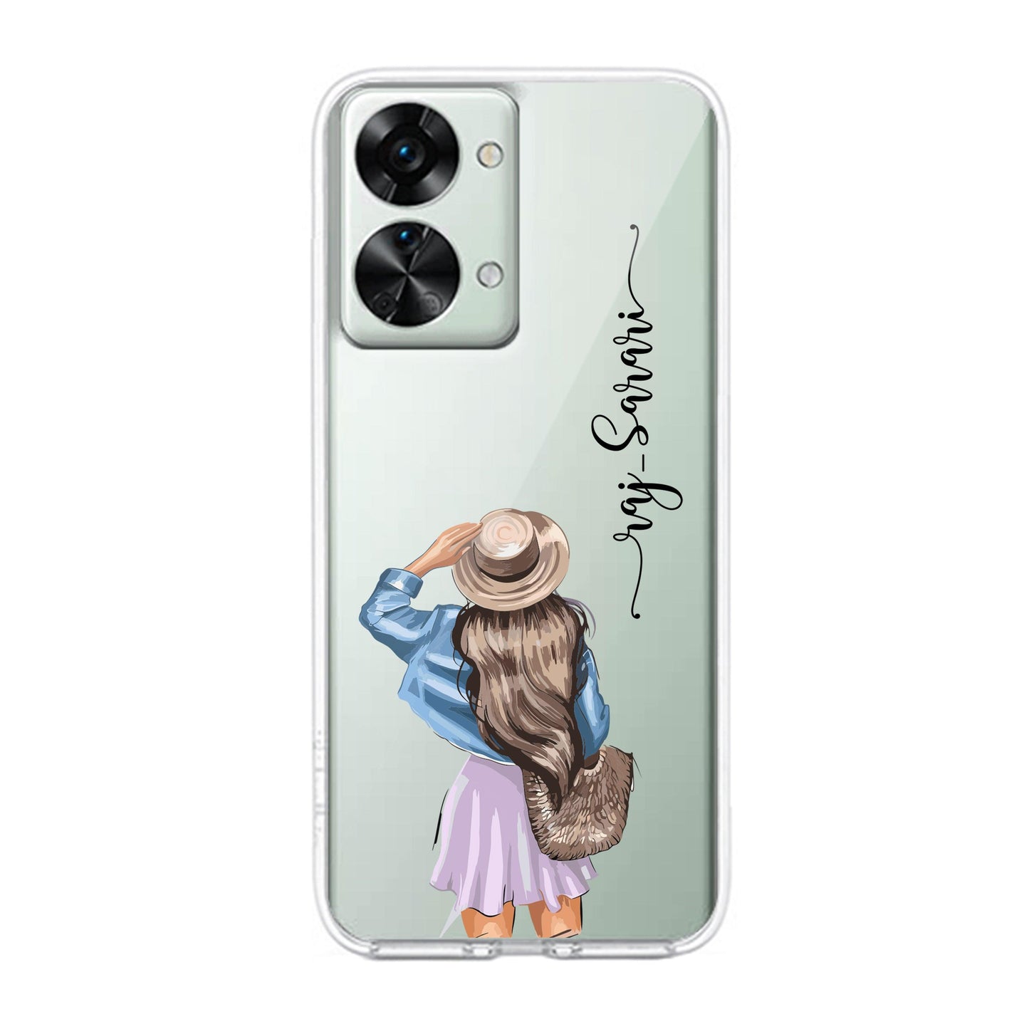 Girl With Hat Customize Transparent Silicon Case For OnePlus